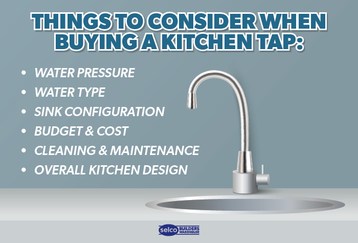 Things to consider when buying a kitchen tap infographic