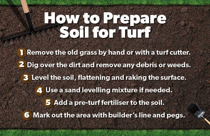 How to prepare soil for turf infographic