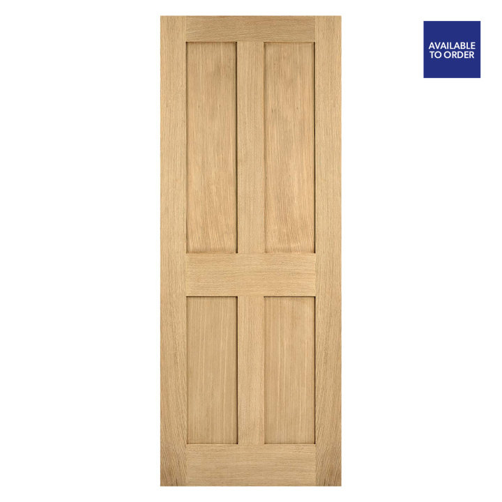 London 4 Panel Unfinished Oak Doors