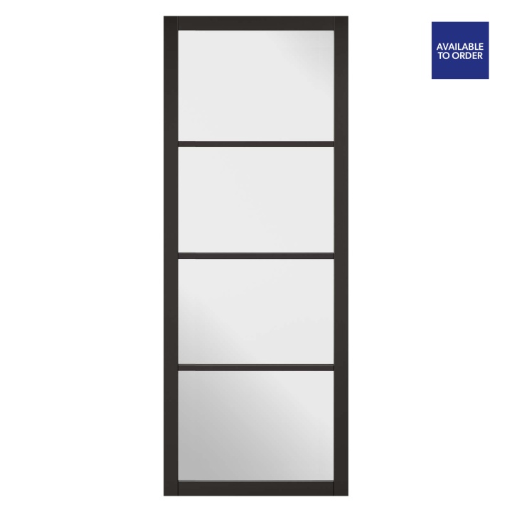 Soho 4 Panel Primed Black Glazed Doors | Selco