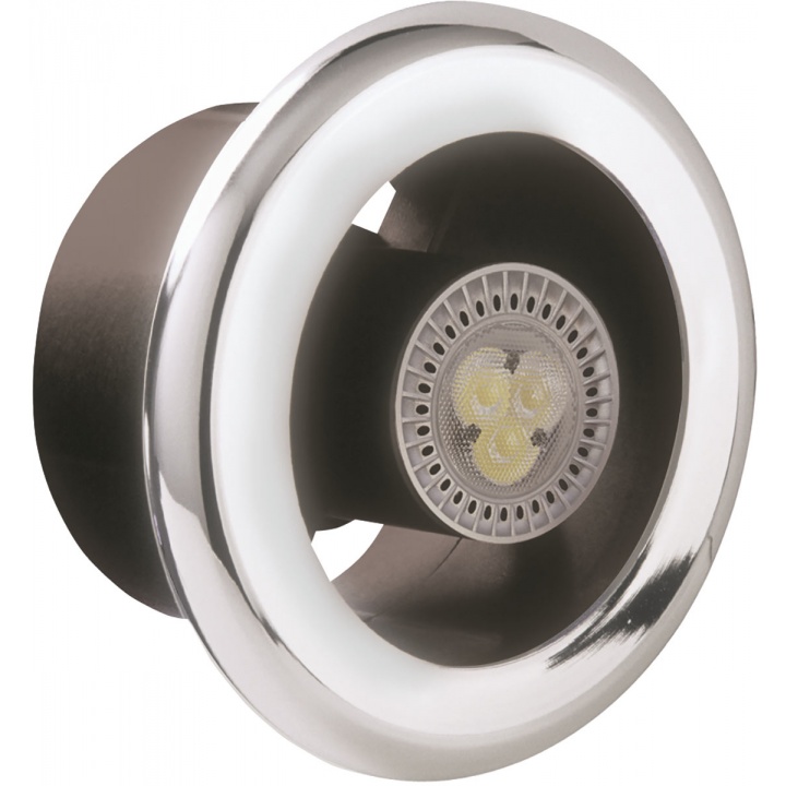 Manrose 100mm LED Shower Light Timer Fan Kit Chrome Fascia Selco