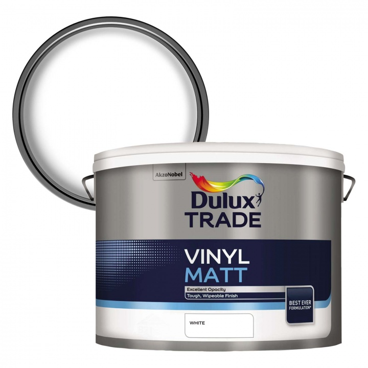 Dulux Trade Vinyl Matt Emulsion White 10ltr Selco