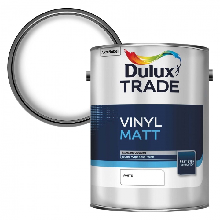 Dulux Trade Vinyl Matt Emulsion White 5ltr | Selco