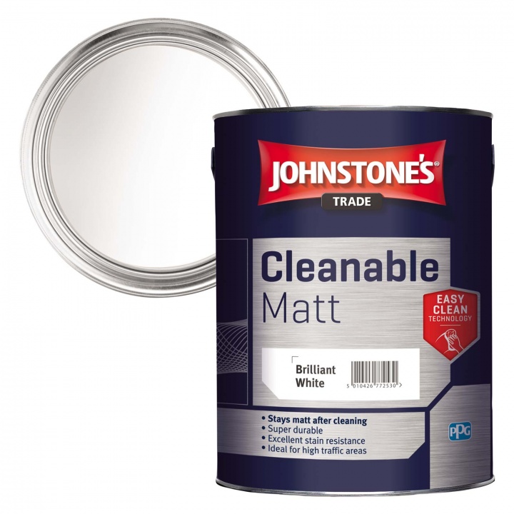 Johnstones Cleanable Matt Emulsion Brilliant White 5ltr | Selco