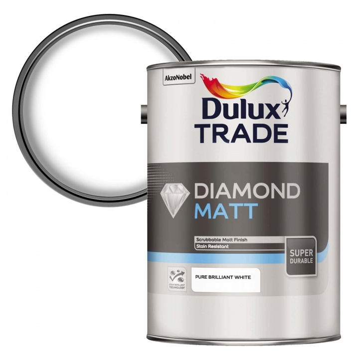 Dulux Trade Diamond Matt Emulsion Brilliant White 5ltr Selco