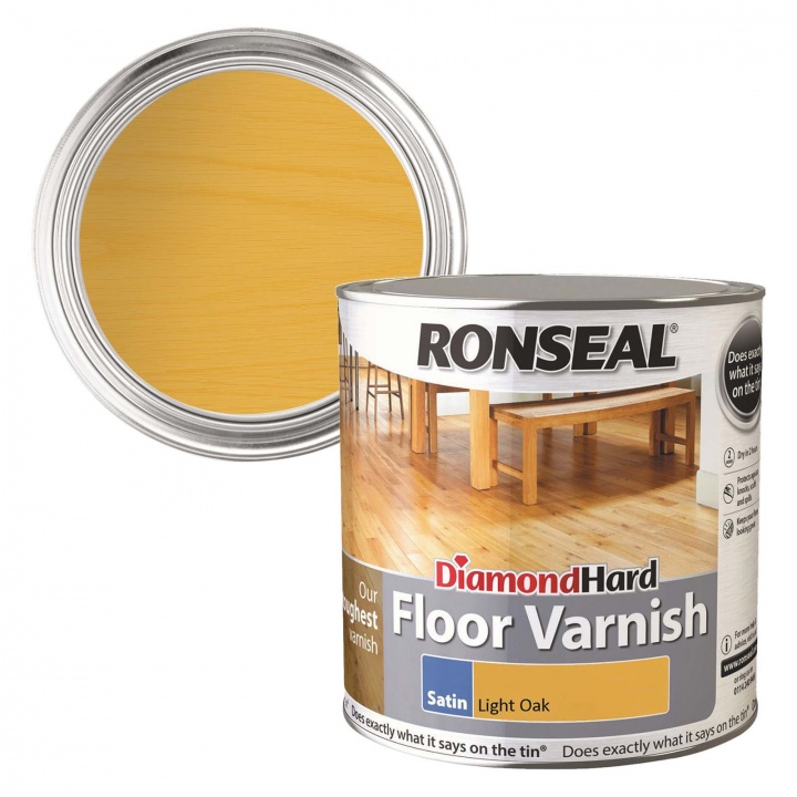 Ronseal Diamond Hard Floor Varnish Light Oak Satin 2.5ltr Selco