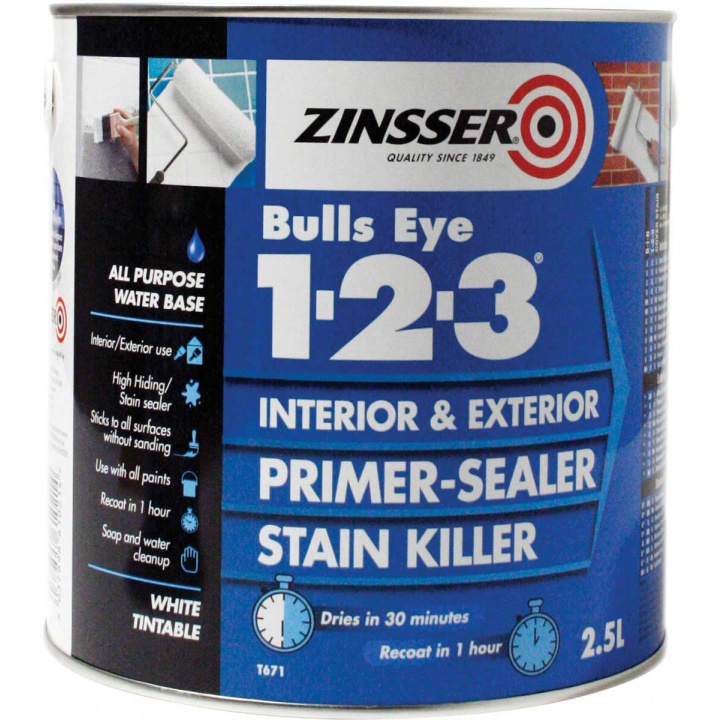 Zinsser Bullseye 123 Primer White 2.5ltr Selco