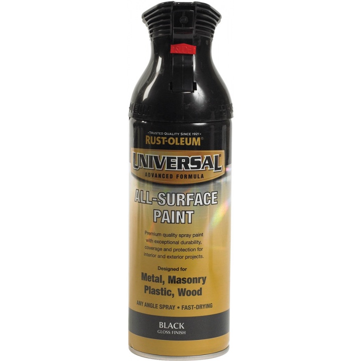 Rust-Oleum Universal All-Surface Spray Paint Gloss Black 400ml | Selco