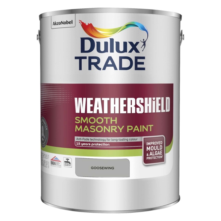 Dulux Trade Weathershield Smooth Masonry Paint Goosewing 5L