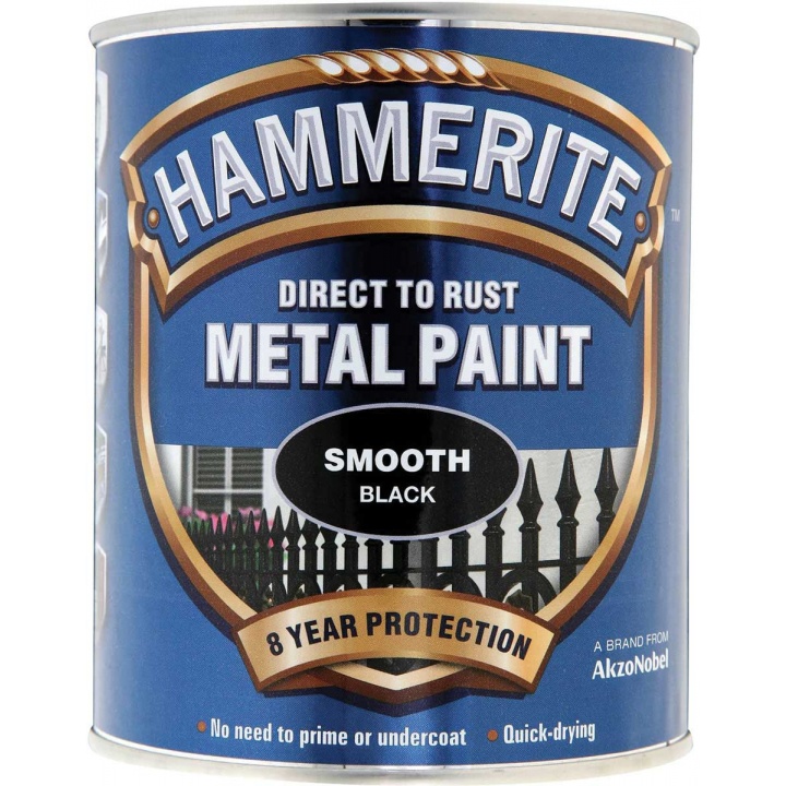 Hammerite Direct To Rust Smooth Metal Paint Black | Selco