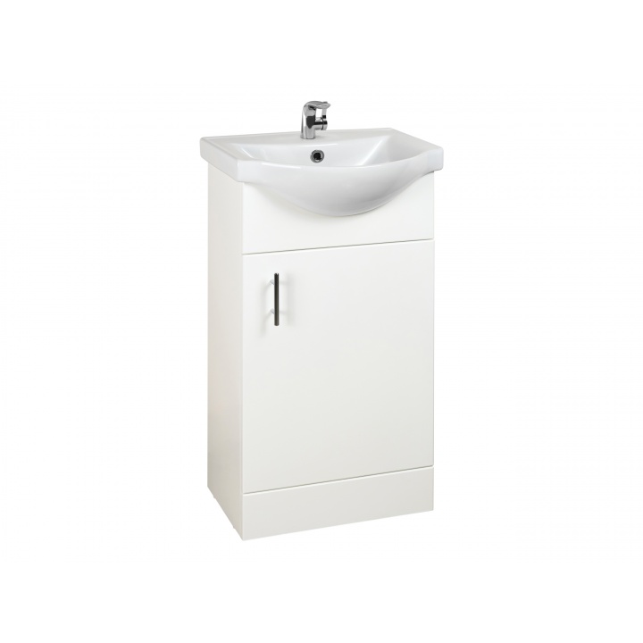 Larch Bathroom Vanity Unit & Basin 450mm White Gloss | Selco