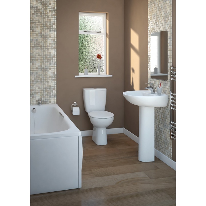 Lecico Atlas Smooth Close Coupled Toilet Cistern & Seat | Selco