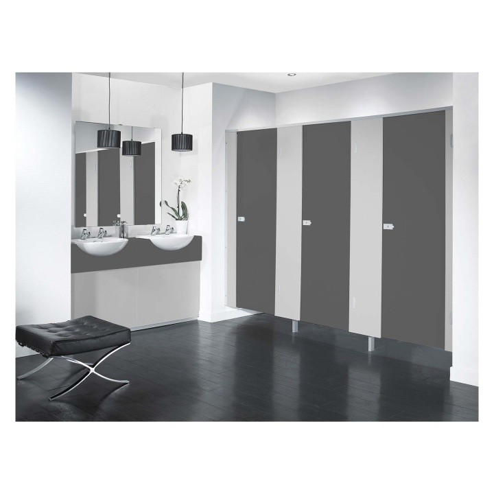 Pendle Plain Grey Toilet Cubicle Partition Wall - Box B | Selco