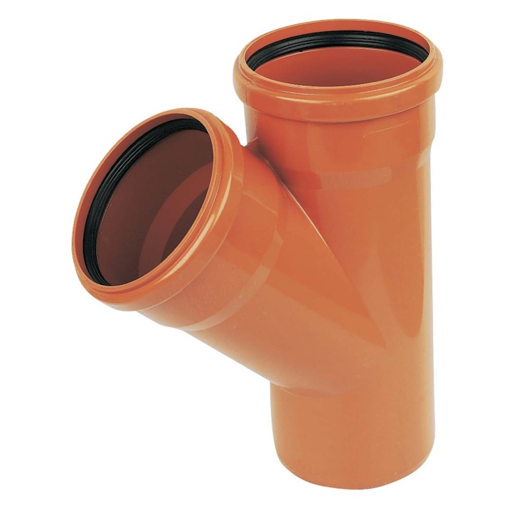 Floplast 110mm Underground 45° Double Socket Junction Selco