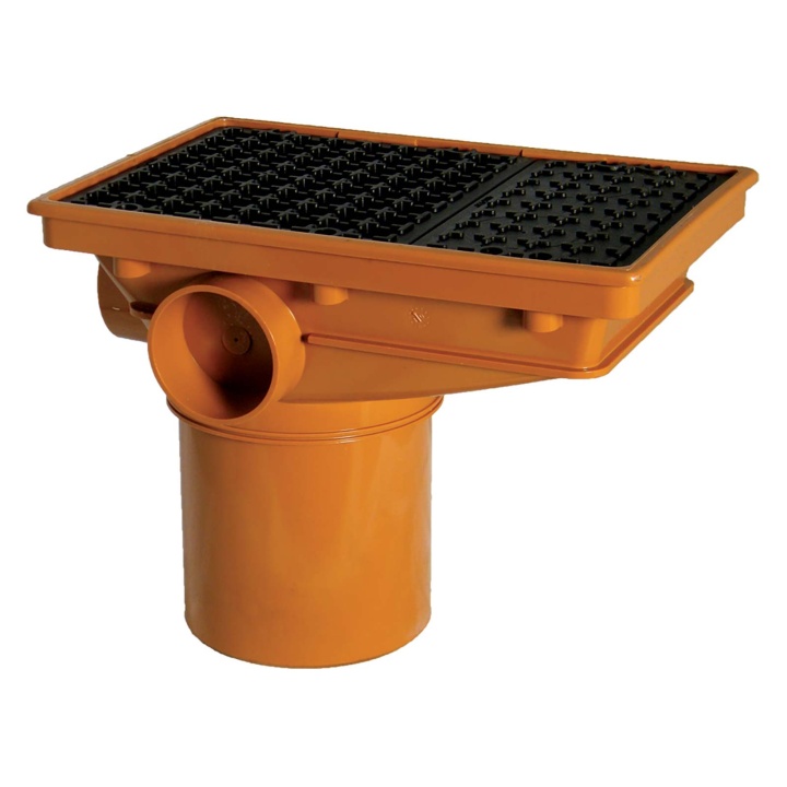 FloPlast 110mm Underground Rectangular Drain Inlet Hopper with Grid