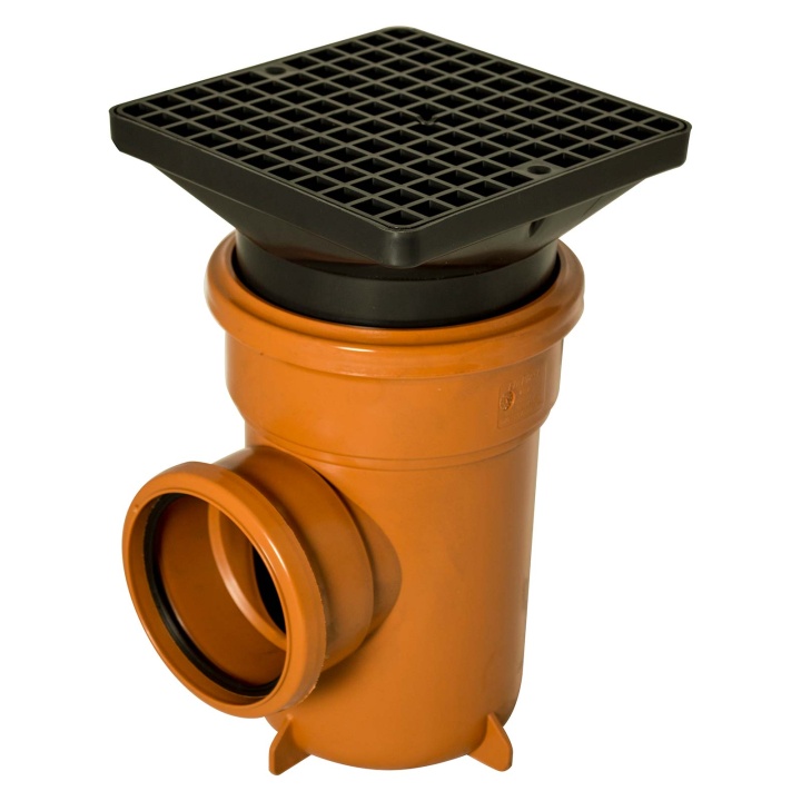 FloPlast 110mm Underground Bottle Gully Trap with Square Grid | Selco