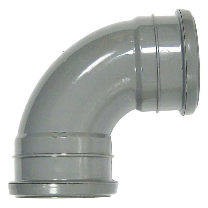 Floplast Grey 110mm Soil 925° Double Socket Bend Selco