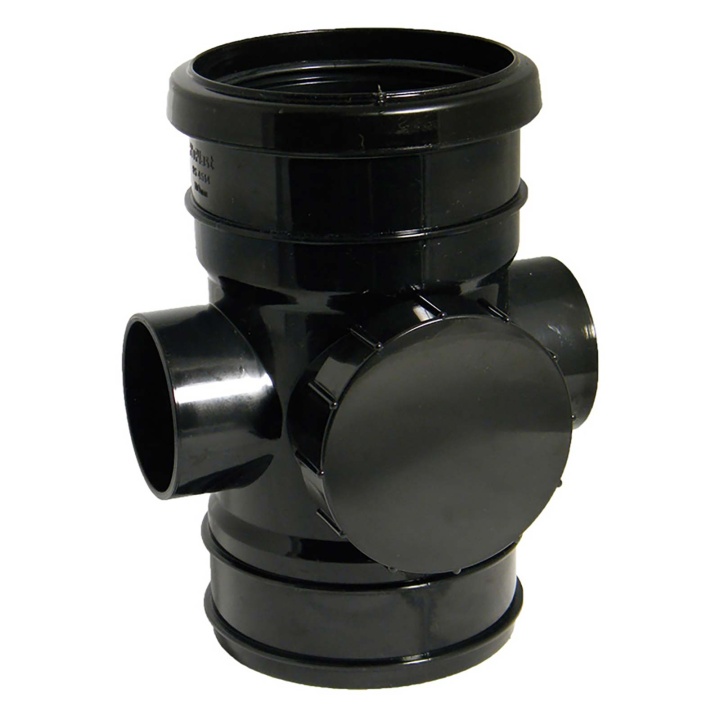 FloPlast Black 110mm Soil Socket Access Pipe | Selco