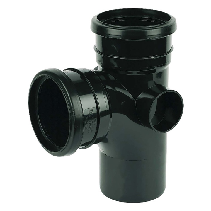 FloPlast Black 110mm Soil 92.5° Double Socket Branch | Selco