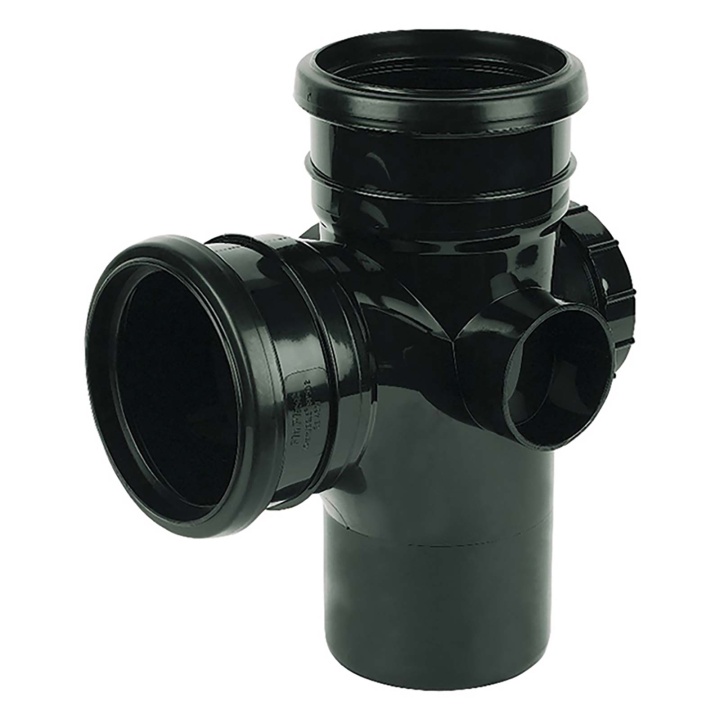 Floplast Black Mm Soil Double Socket Access Branch Selco