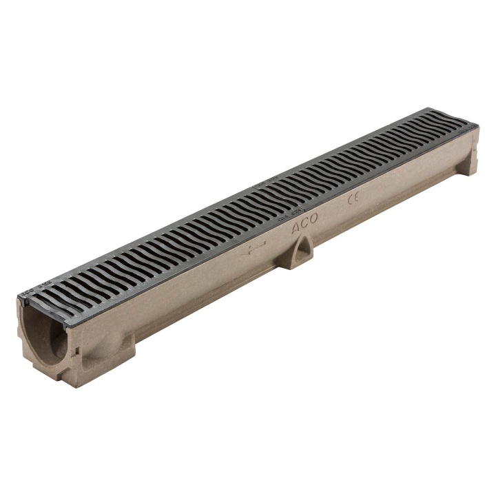 ACO RainDrain B 125 Channel With Cast Iron Heelguard Grating 1m | Selco