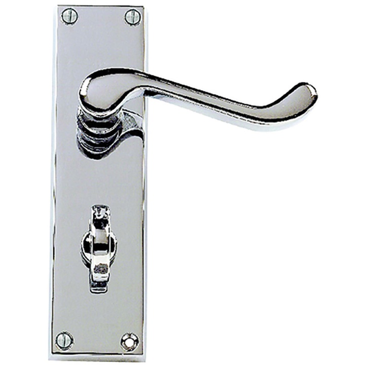 Premier Victorian Scroll Bathroom Door Handles Polished Chrome Selco 0989