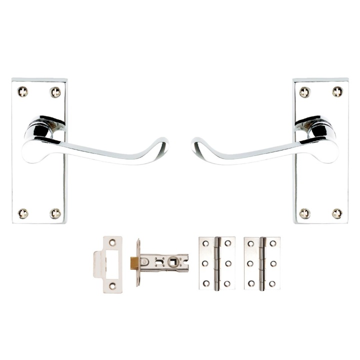 Victorian Scroll Latch Door Pack Polished Chrome Selco 6231