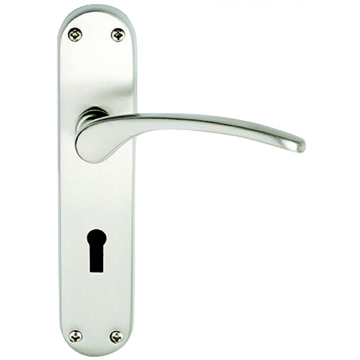 Premier Salo Lock Door Handles Satin Nickel | Selco