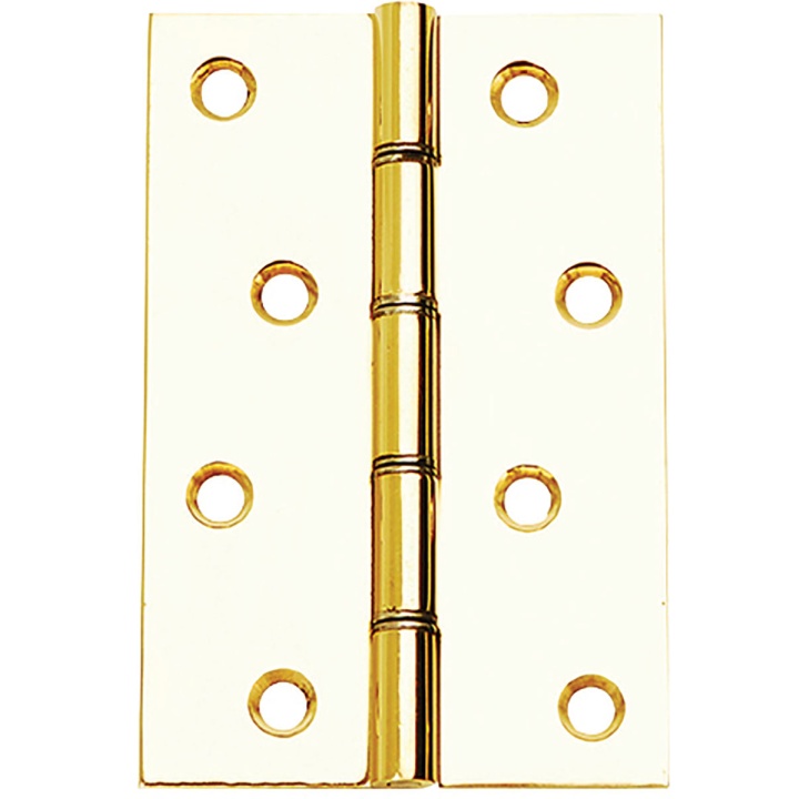 Double Washered Butt Hinges Polished Brass 76mm Pack 2 Selco 6581