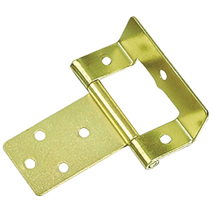 Cranked Flush Hinges Brass Plated 16mm Pack 2 Selco 7910