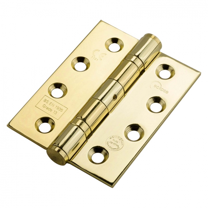 Eclipse Grade 13 Fire Door Ball Bearing Hinge 102mm Polished Brass Pack ...