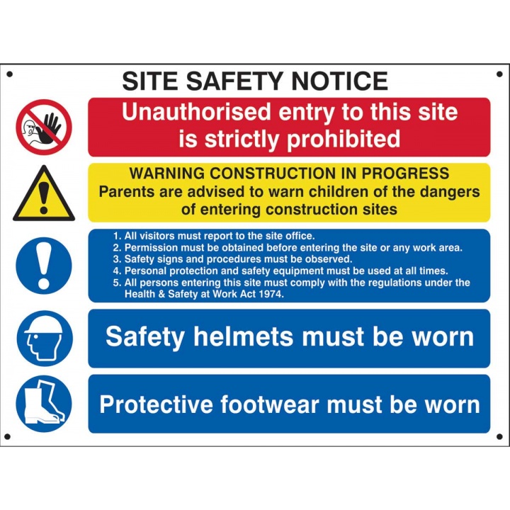 Site Safety Notice Sign 800 x 600mm | Selco