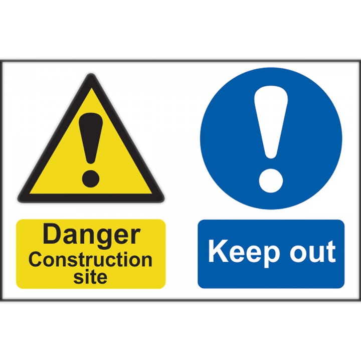 Danger Construction Sign 600 x 400mm | Selco