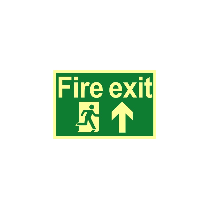 Fire Exit Sign Arrow Up 300 X 200mm Selco 9663