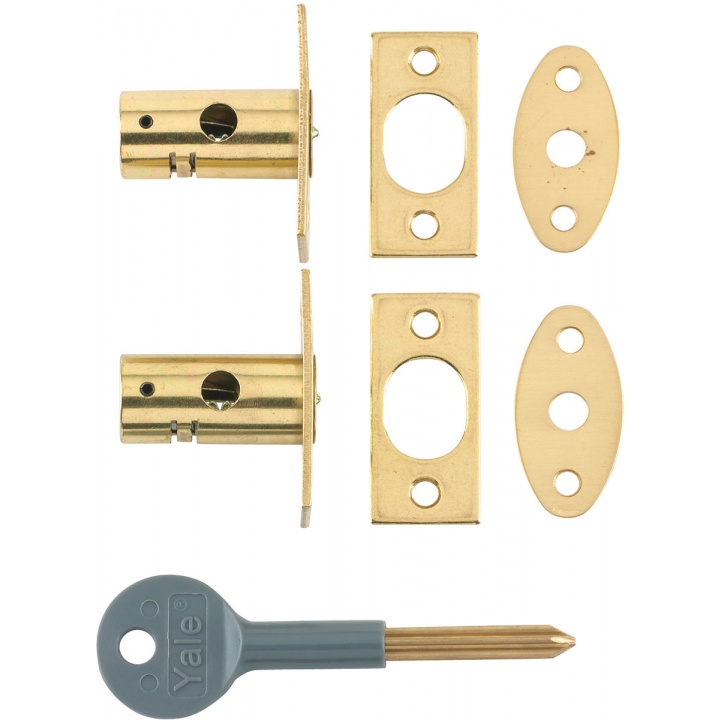 Yale 8001 Window Security Bolt Polished Brass Pk 2 | Selco