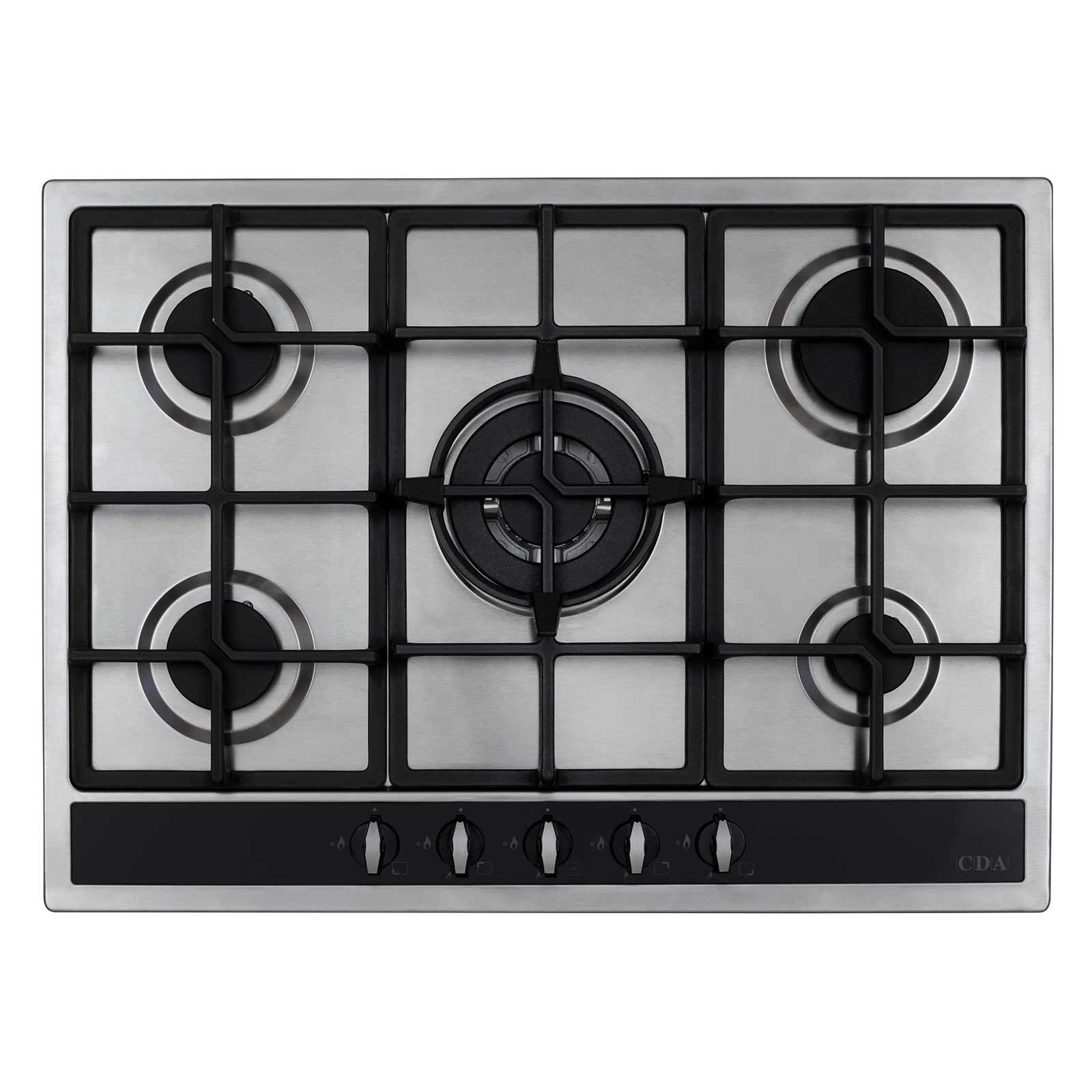 Cda 700mm Five Burner Gas Hob Stainless Steel Hg7350ss Selco