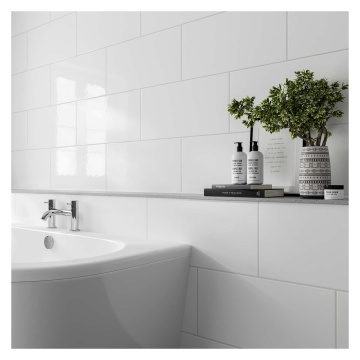 White Gloss Wall 300x600 Ceramic Tile Unrectified Bathroom Kitchen Laundry  Wall