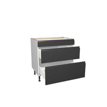 Capri Dark Grey 800mm Three Drawer Unit Pack 2 Of 2 | Selco