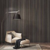 Acoustic Slat Wall Panel Smoked Oak 2400 x 605mm