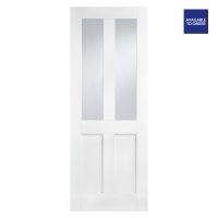 London 2 Panel Primed White Glazed Doors