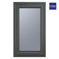 Crystal Right Hand Side Hung Obscure Triple Glazed Grey/White uPVC Window