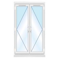 uPVC French Doors Clear Glazed 1190 x 2085mm
