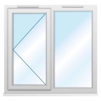 uPVC Window Clear Glazed Left Hung 1190 x 1040mm