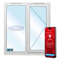 Smart Security Clear Glazed Right-Hung uPVC Window 1190 x 1190mm