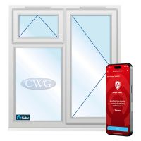 Smart Security Clear Right-Hung with Top Opener uPVC Window 1190 x 1190mm