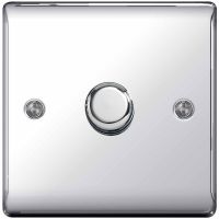 BG Nexus 1 Gang 2 Way Push Dimmer Polished Chrome