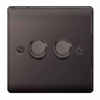 BG Nexus 2 Gang 2 Way Push Dimmer Black Nickel