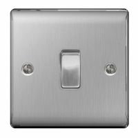 BG Nexus 1 Gang 2 Way Switch Brushed Steel