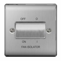 BG Nexus Fan Isolator 3 Pole 10A Brushed Steel