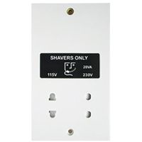 Dual Voltage Shaver Socket White